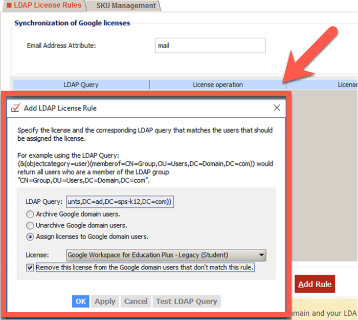 Remove this license from the Google Domain Users