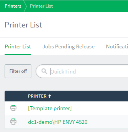 google cloud printers list